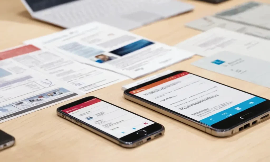 Muestra un smartphone con documentos oficiales organizados para la identidad digital