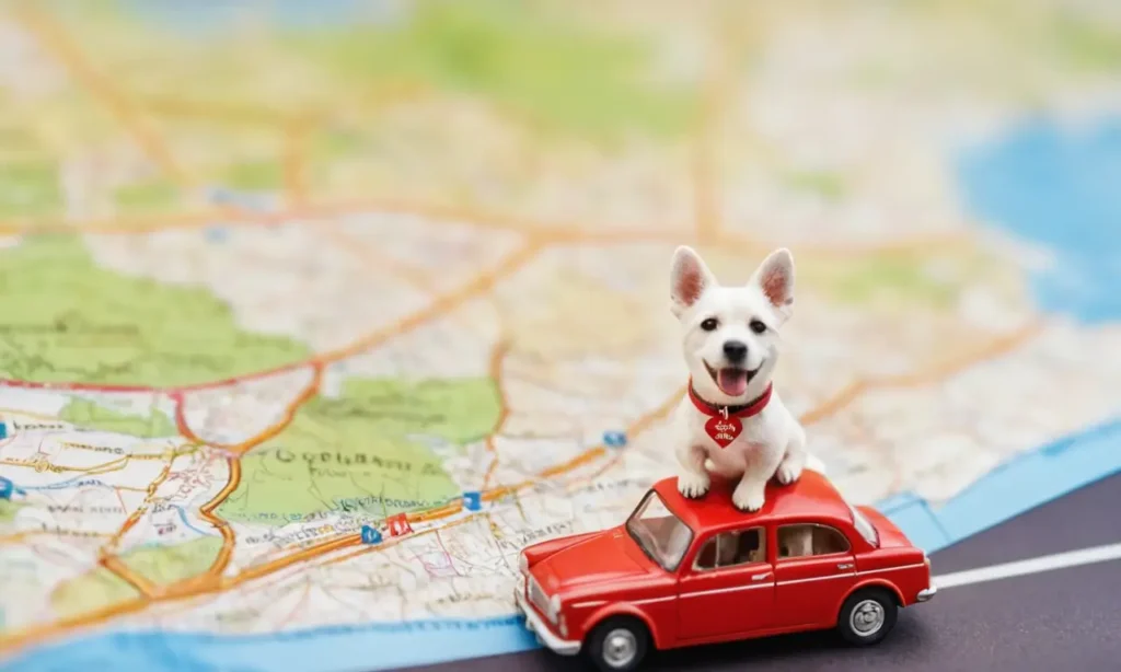 Papel tapiz alegre con perro viajando inspira viajes seguros