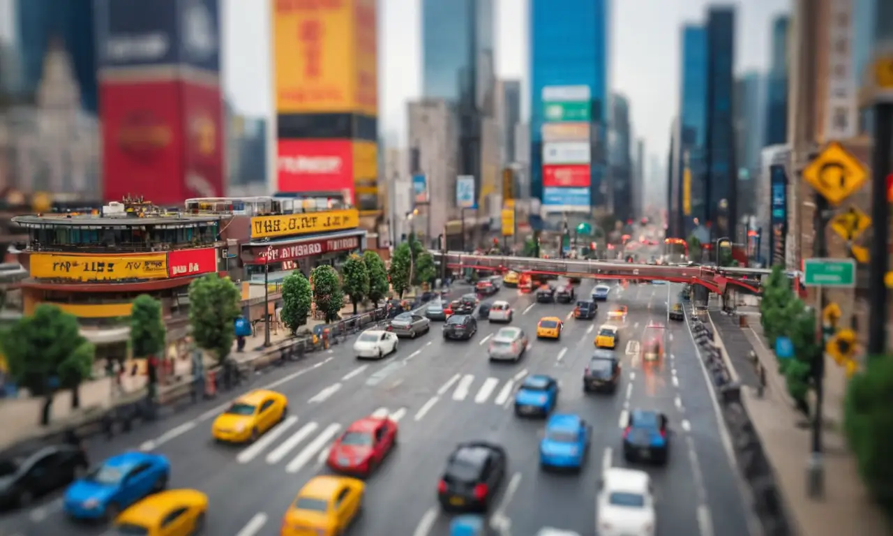 Ciudad dinámica y colorida