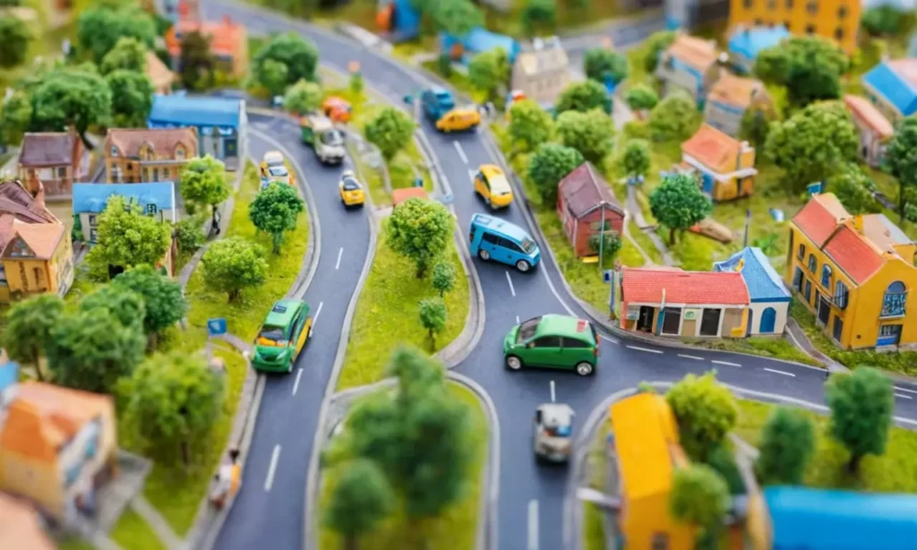 El papel pintado colorido guía la navegación urbana