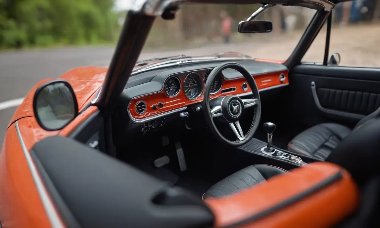 La imagen muestra un interior de coche simple y ordenado