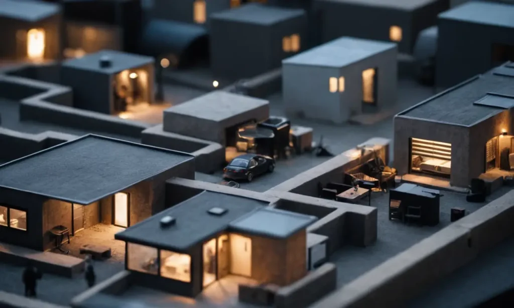 Las formas geométricas oscuras sugieren vigilancia oculta