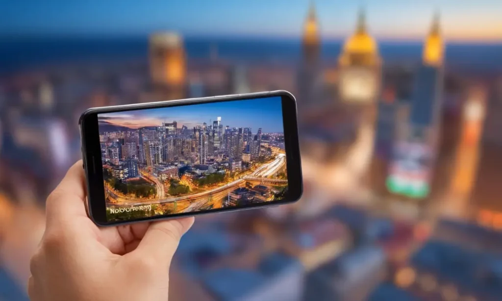 El mural muestra ciudad borrosa