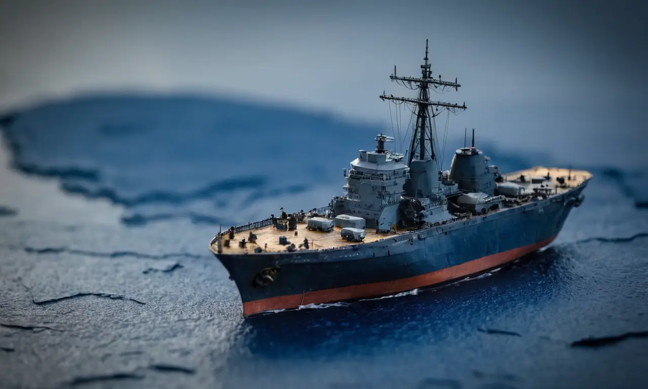 Un barco antiguo y sombrío con señales peligrosas