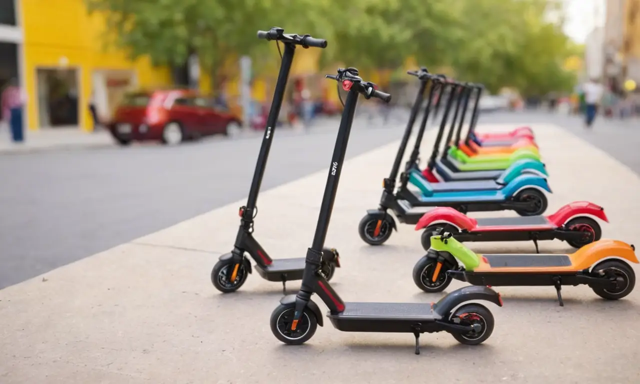 Scooters eléctricos modernos iluminan escenas urbanas