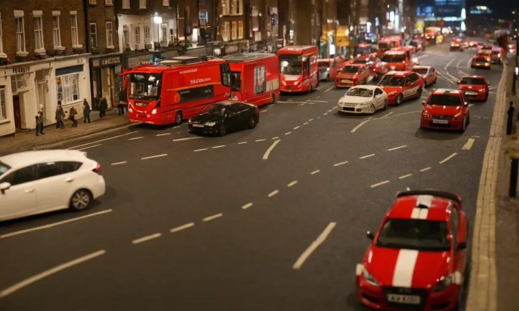 Visión urbana intensa y datos visualizados