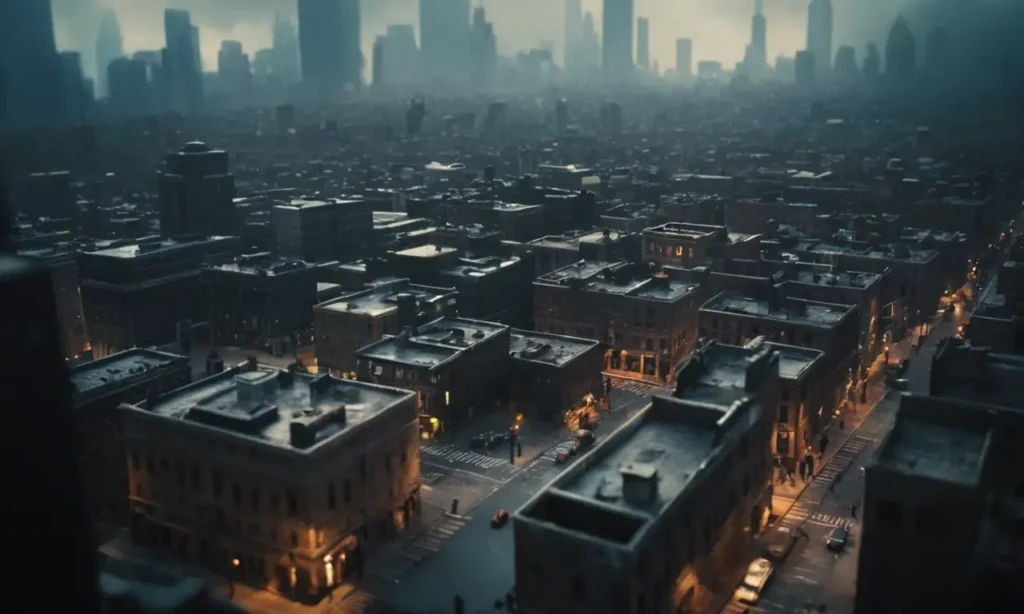 Ciudad oscura y amenazante