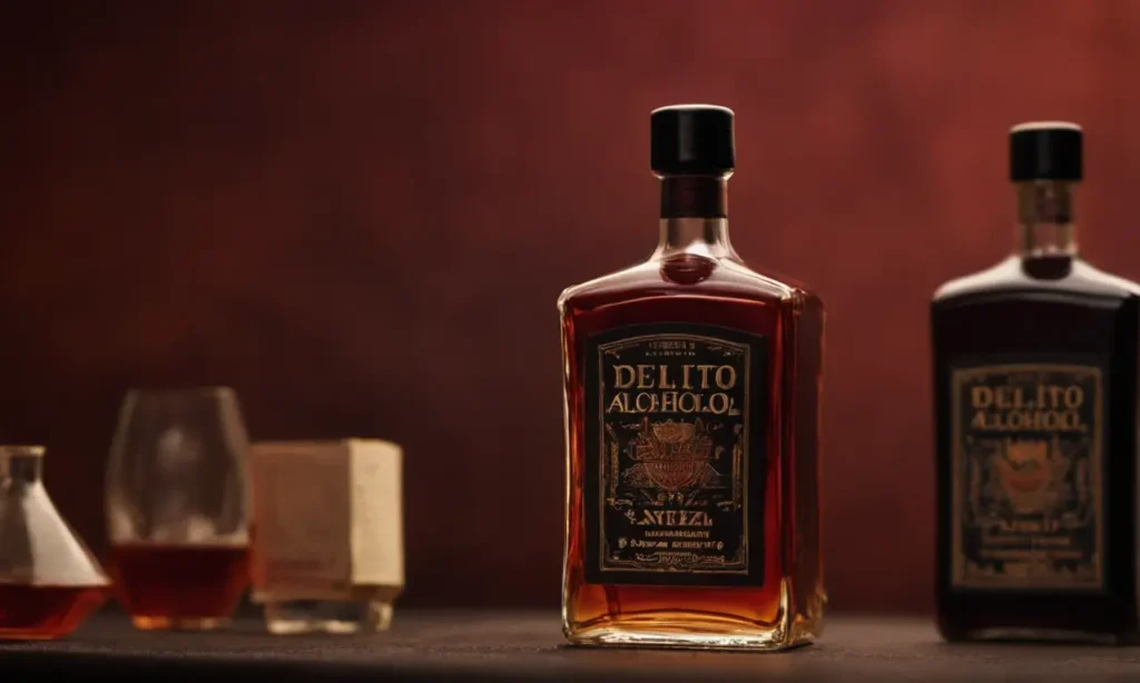 Diseño oscuro y amenazante con texto “Delito Alcohol”