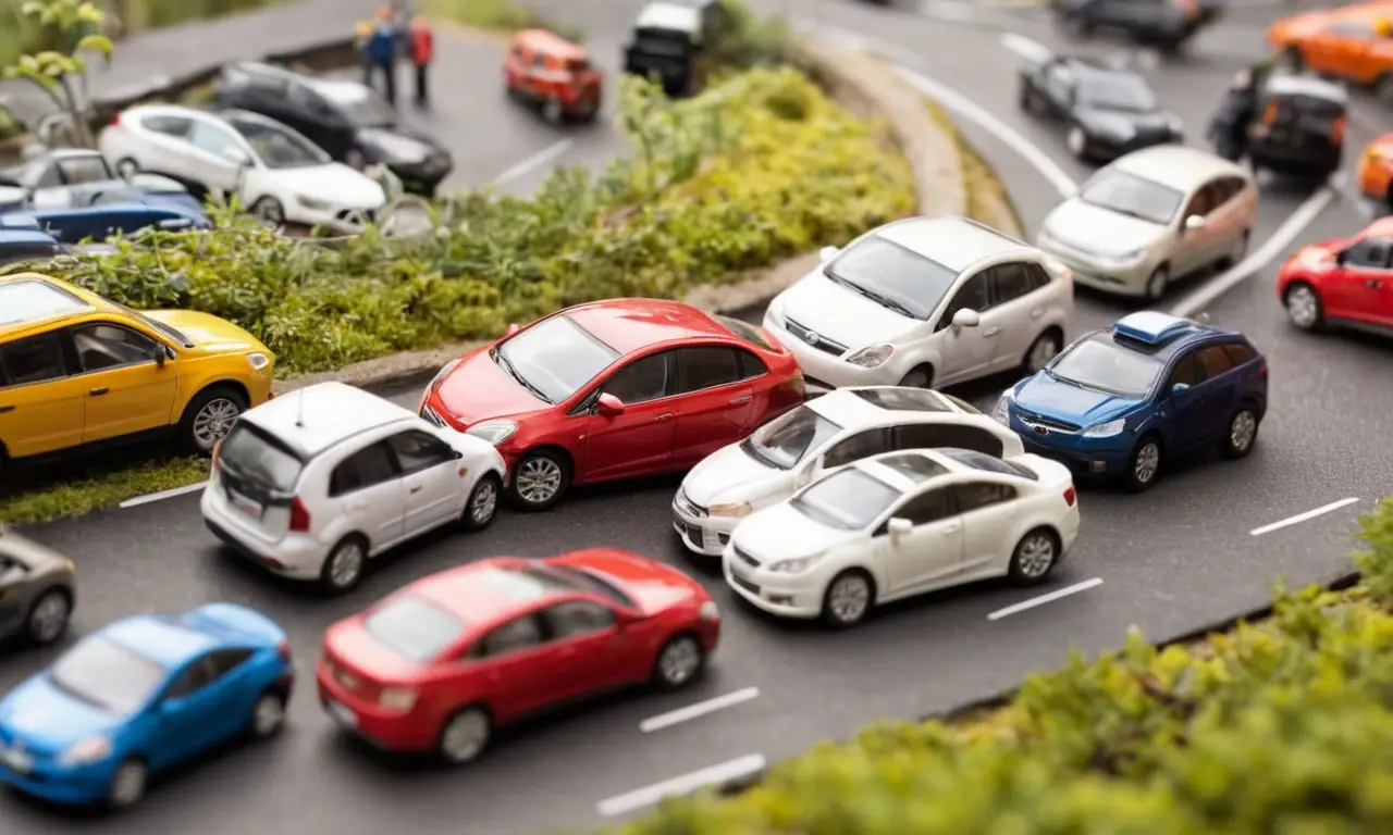 Papel pintado muestra choques de autos