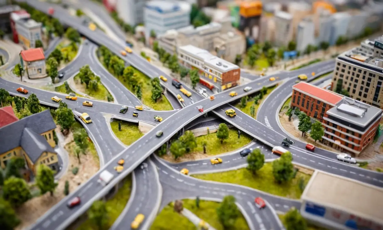 El papel pintado muestra tráfico urbano