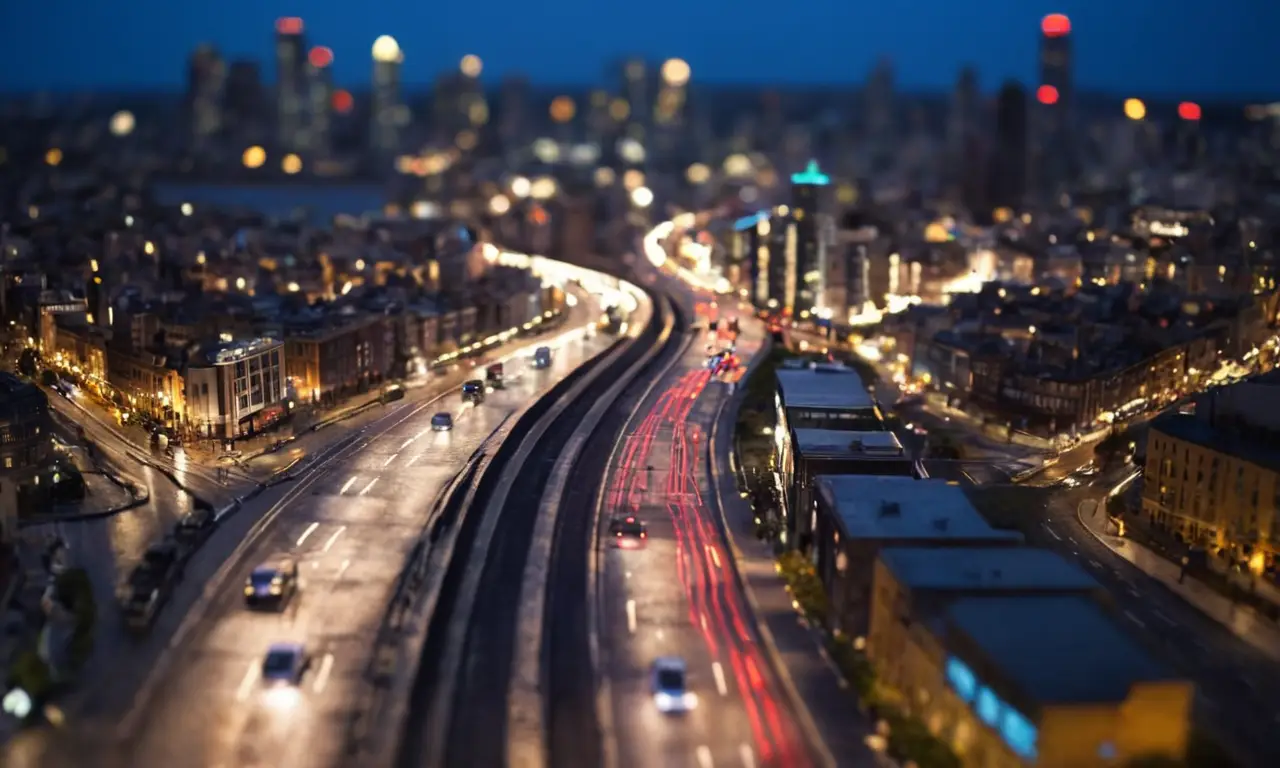 Ciudades oscuras y borrosas