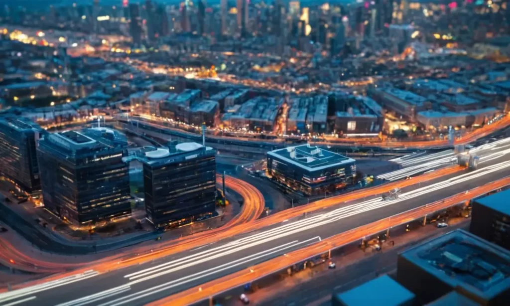 Drones futuristas controlan datos en ciudades aéreas