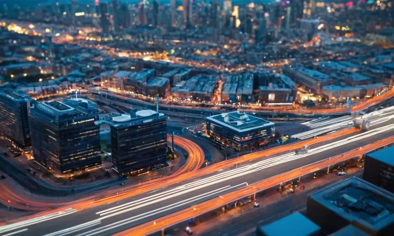 Drones futuristas controlan datos en ciudades aéreas