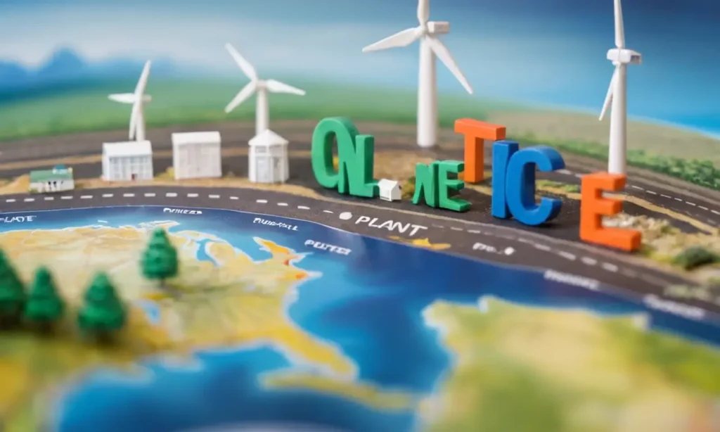 El papel pintado muestra una transición energética estilizada