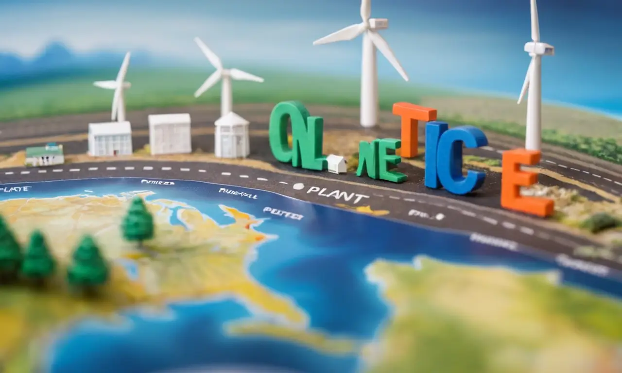 El papel pintado muestra una transición energética estilizada