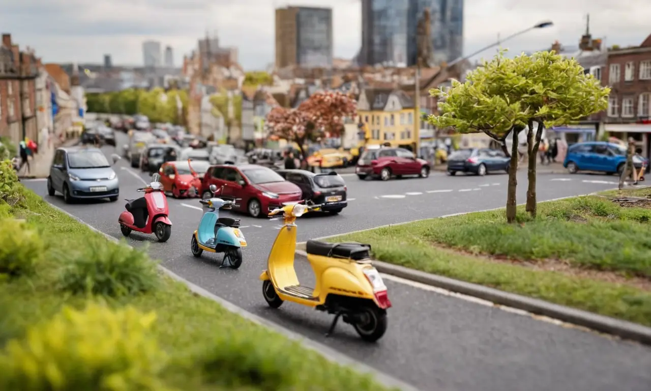 El papel pintado muestra regulación de scooters