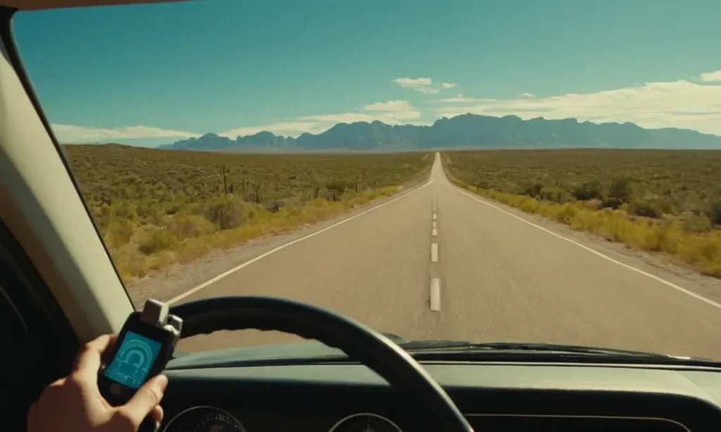 Un mural vibrante evoca un viaje en carretera sin texto