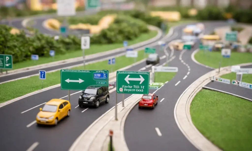 El papel tapiz muestra autopistas urbanas y señales oficiales