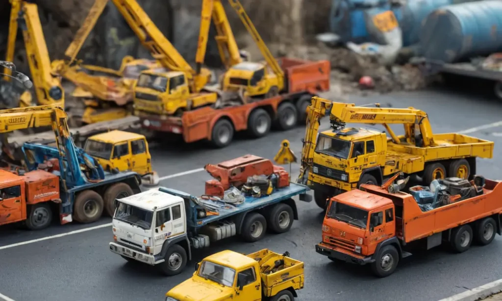 El papel pintado muestra ocho averías de grúas