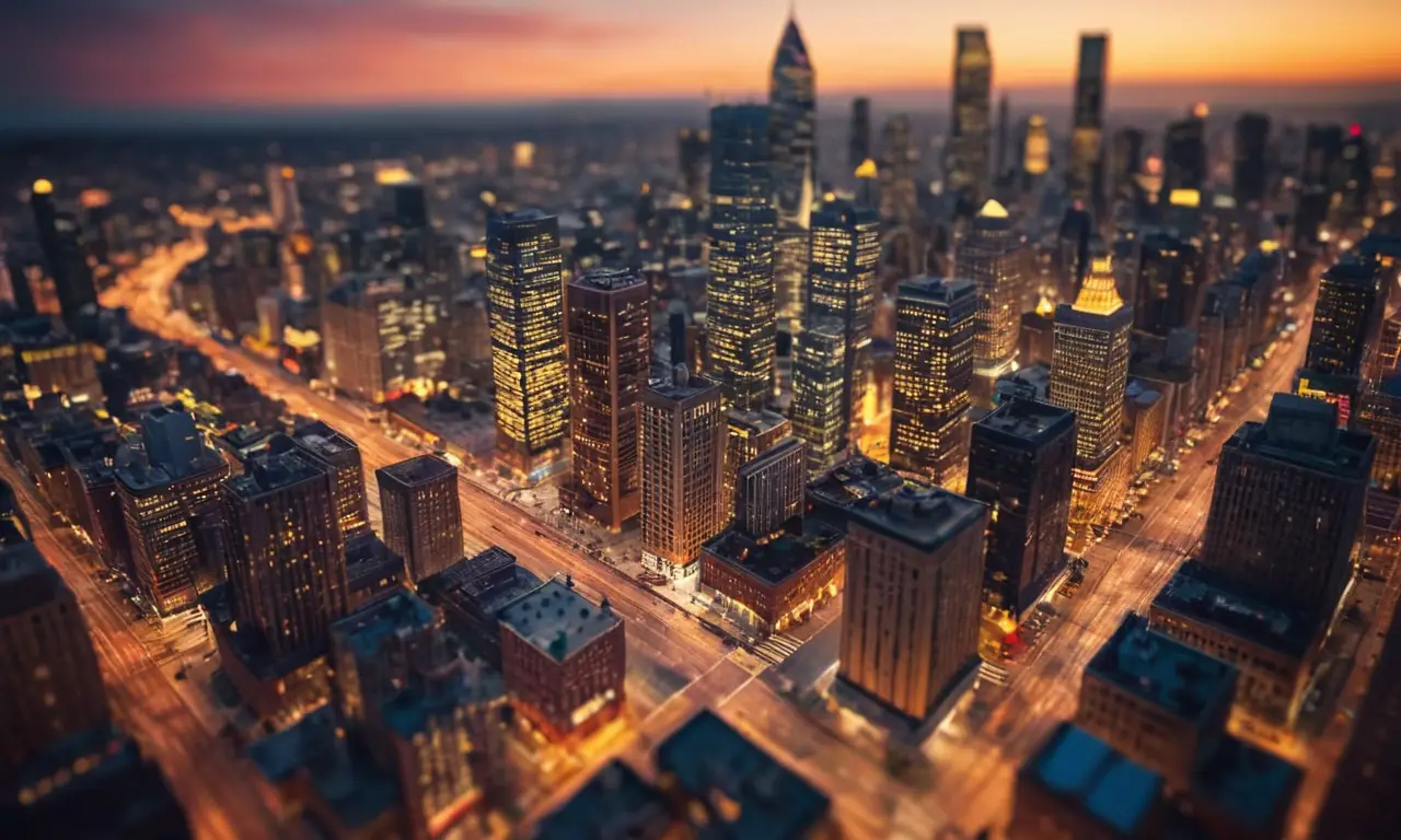 El papel tapiz muestra una ciudad estilizada y amenazante