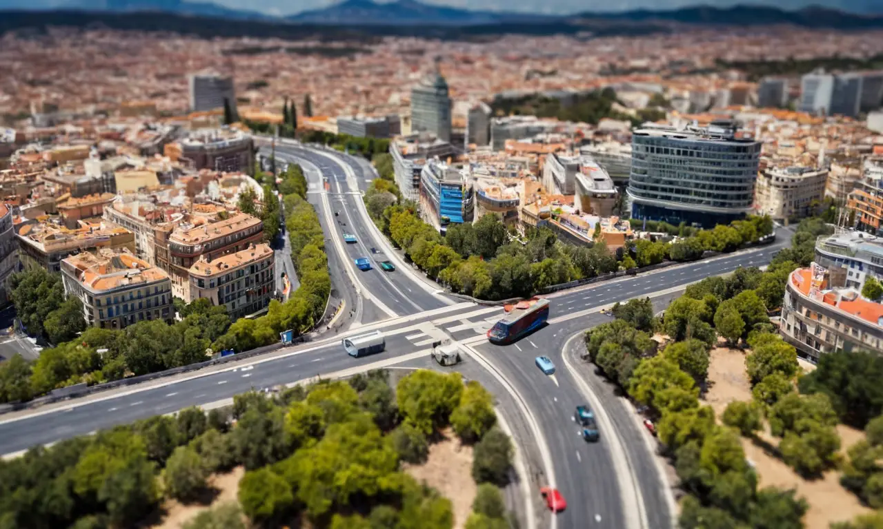 Diseño moderno de radar para alertas de tráfico en Madrid