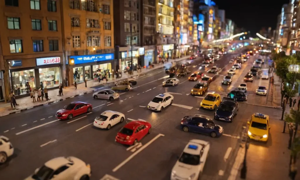 Muestra datos de multas y calles borrosas con seriedad