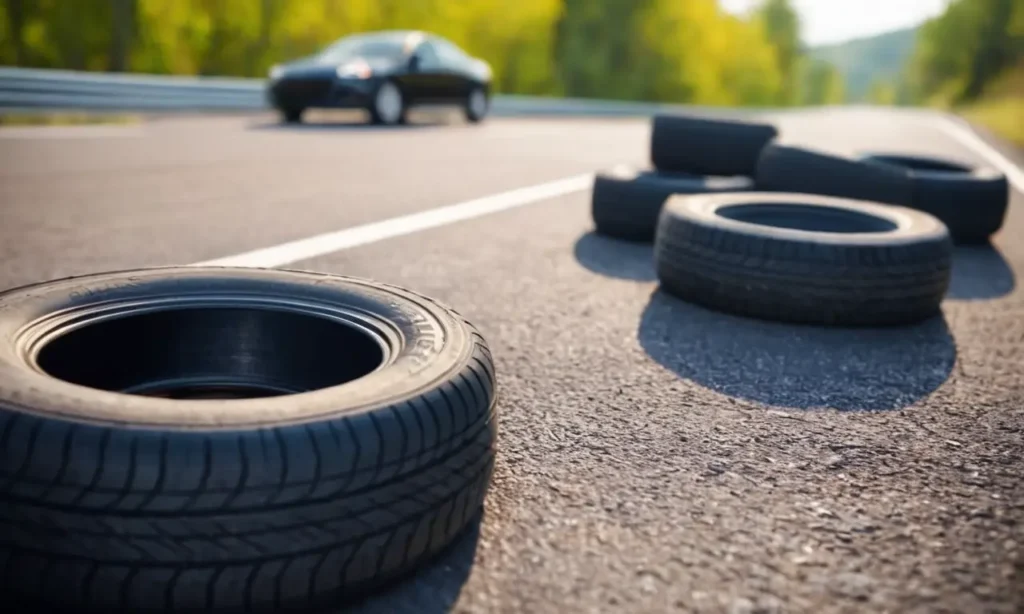 El papel pintado muestra un camino de neumáticos para ahorrar combustible y conducir de forma segura