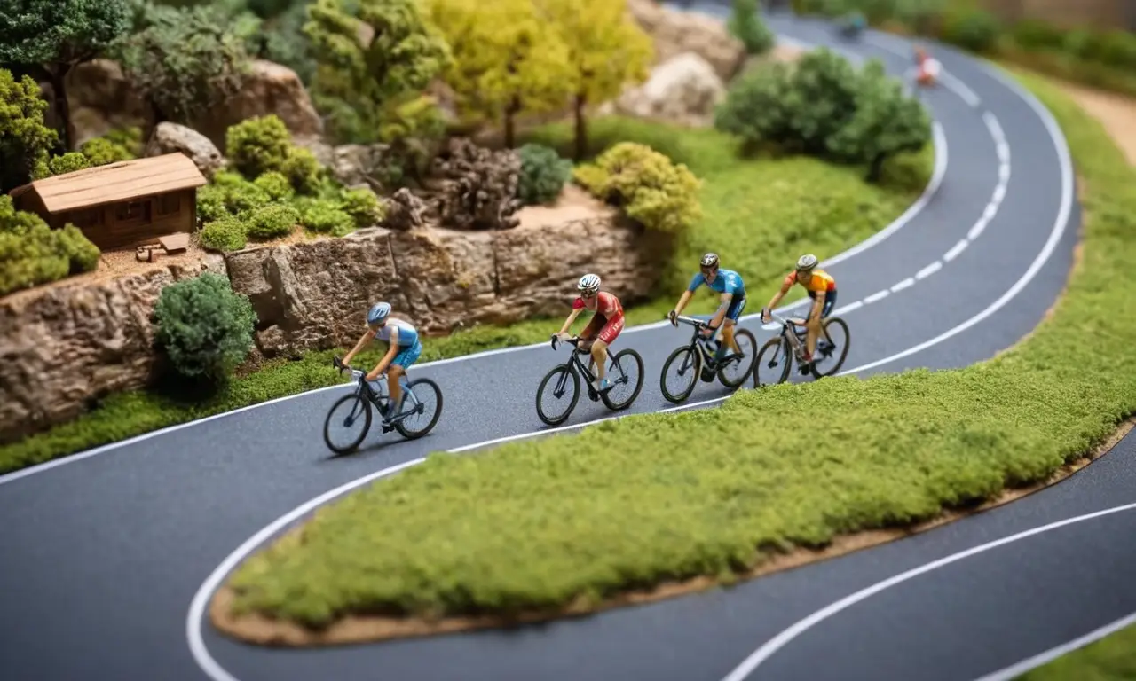 Presenta ilustraciones de ciclismo